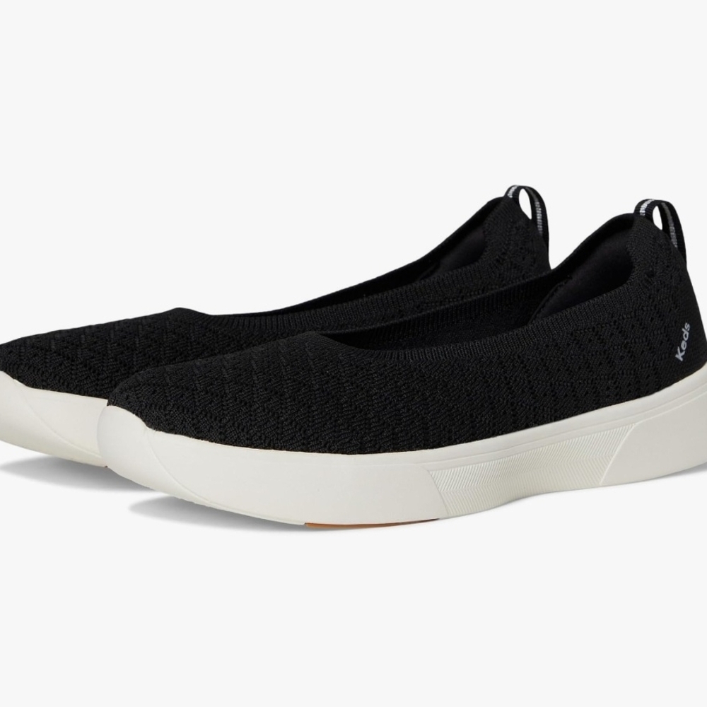 Keds Women's Black and White Slip-On Sneakers